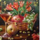 Натюрморт «Гранат, яблуко, виноград» (масло)